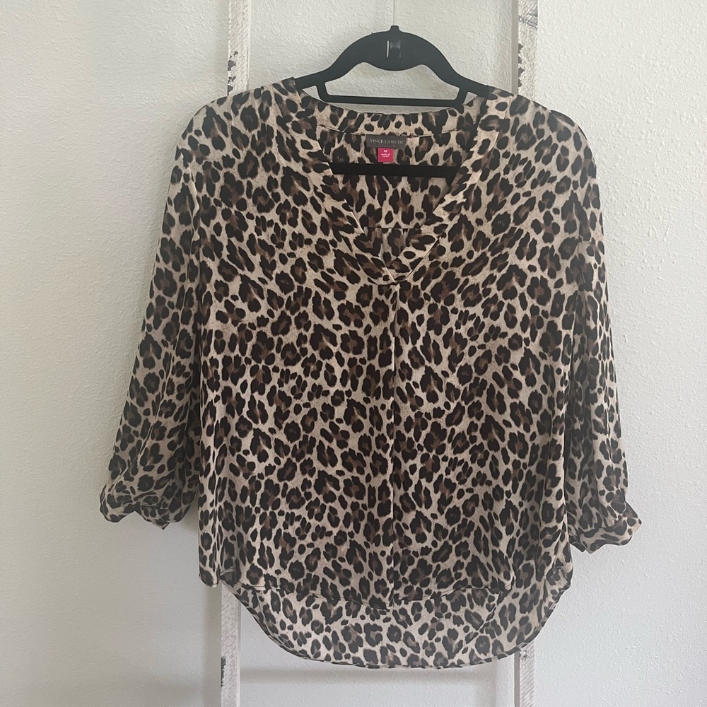 COPY - Vince Camuto v-neck Henley Type Blouse